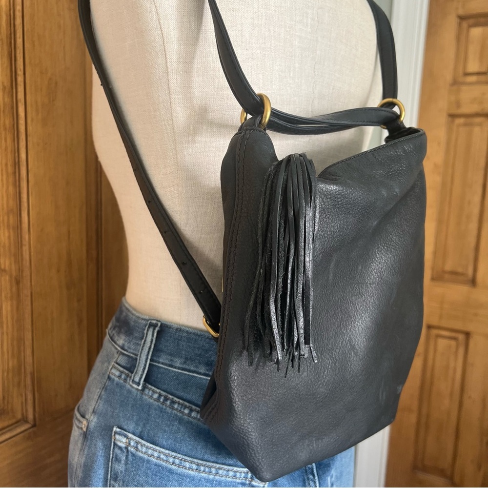 Hobo- Blaze Black Convertible Pebbled Leather Handbag
